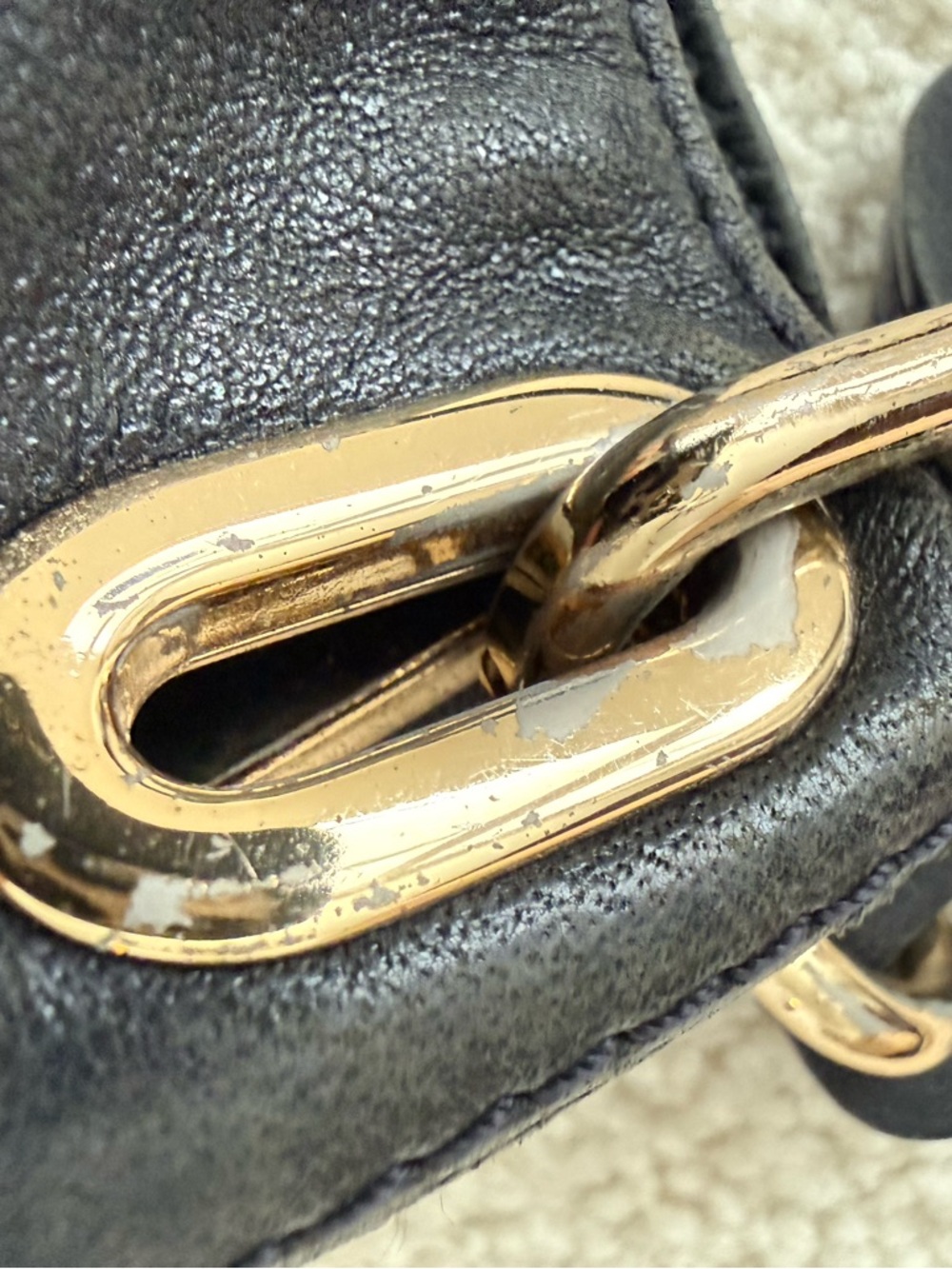 Michael Kors Black Leather Hobo with Gold Hardware - Picture 12 of 16